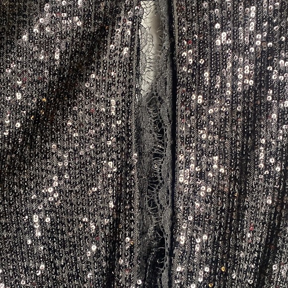 Jonathan Simkhai Black Sequined Plunge Lace Draped Gown NWT - Picture 6 of 14